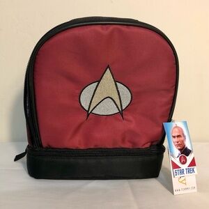 NWT STAR TREK Bag lunch bag Insulated Dual Compartment Red and Black Tote NEW